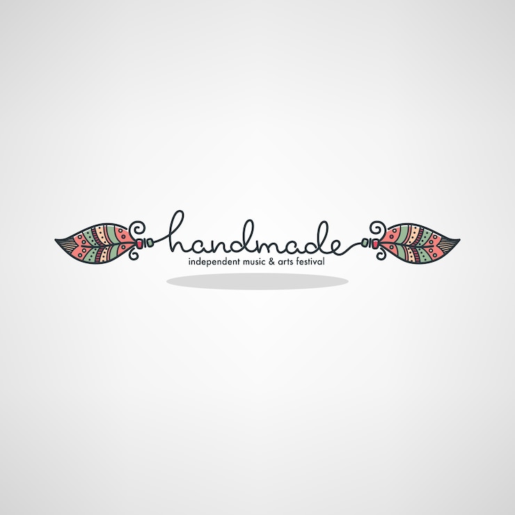Vector handmade art festival, hand drawn doodle logo, label, emblem