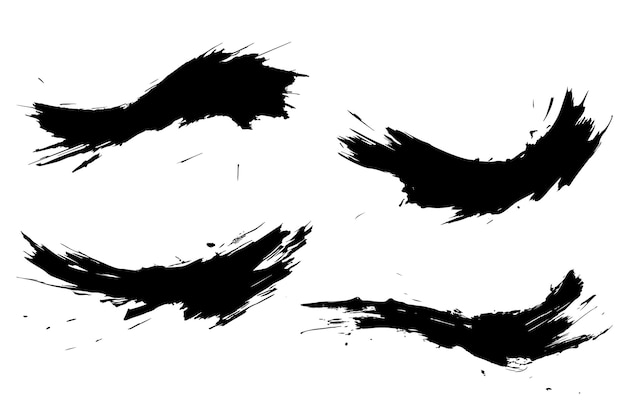 Handmade Black Paint Brush Strokes PNG Vector Art