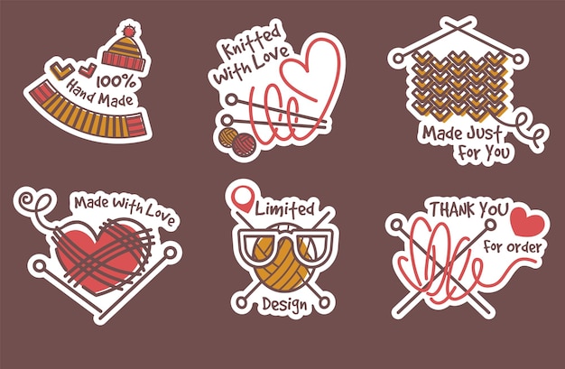 Handmade clothing sticker design label set