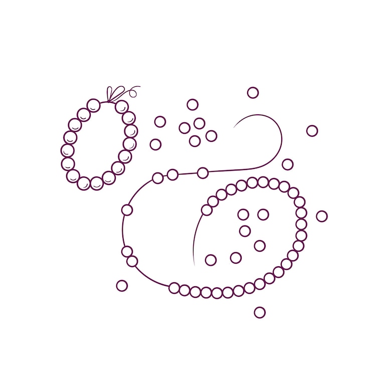 वेक्टर handmade craft beads creation bijouterie vector illustration isolated on white background.