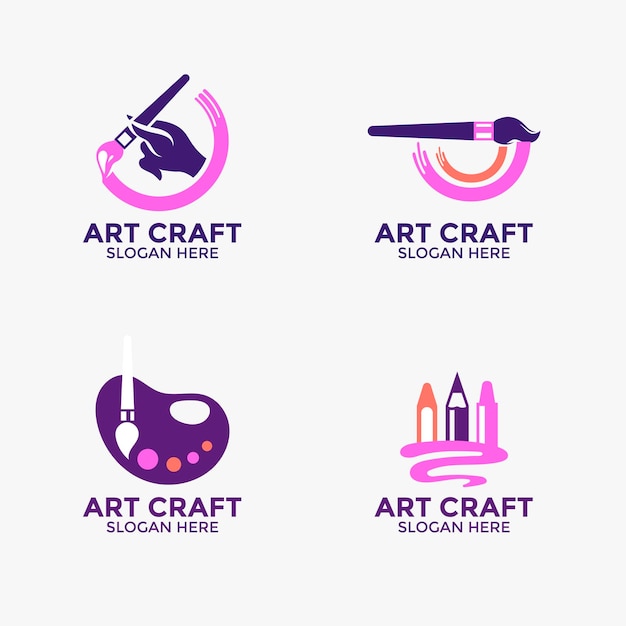 Vector handmade craft and knitting vector logo design