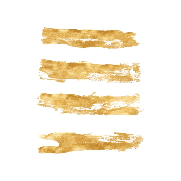 Handmade golden brush stroke set