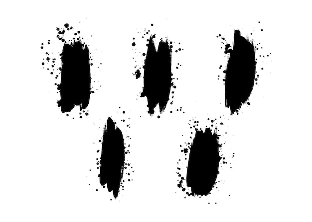 Vector handmade grunge texture vector abstract ink drops on white background