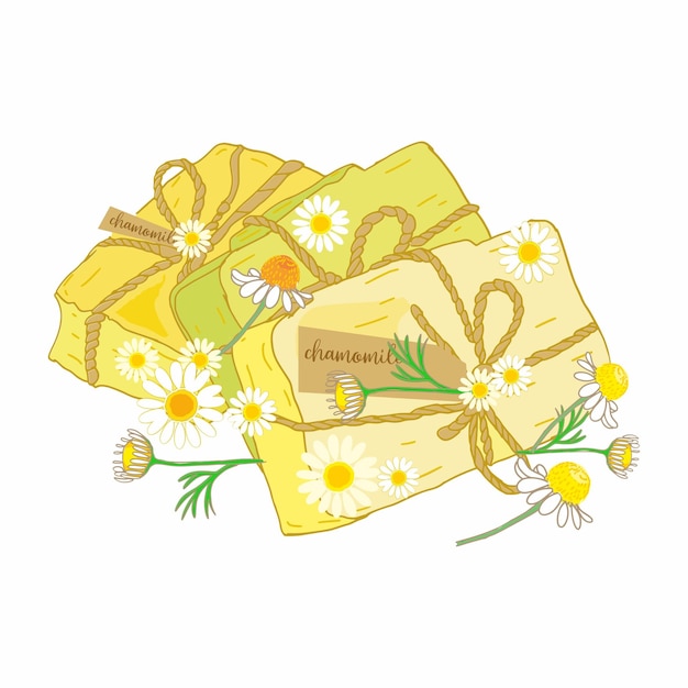 Handmade natural chamomile soap.