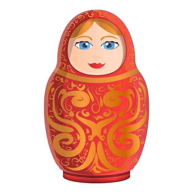 Handmade nesting doll icon Cartoon of handmade nesting doll vector icon for web design isolated on white background