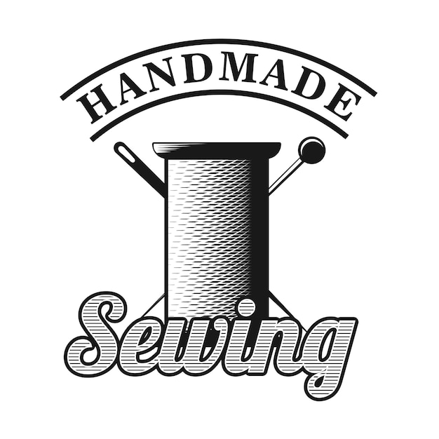 Handmade sewing vintage logo design