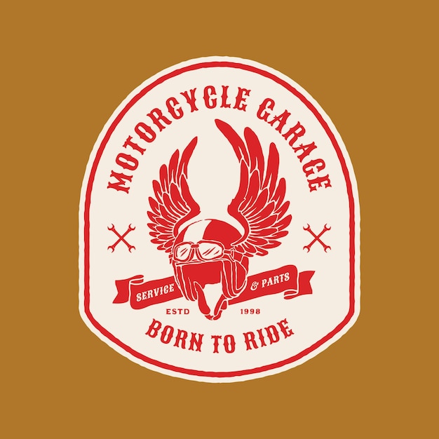 Handmade Vector Vintage Motorcycle Garage Logo Badge