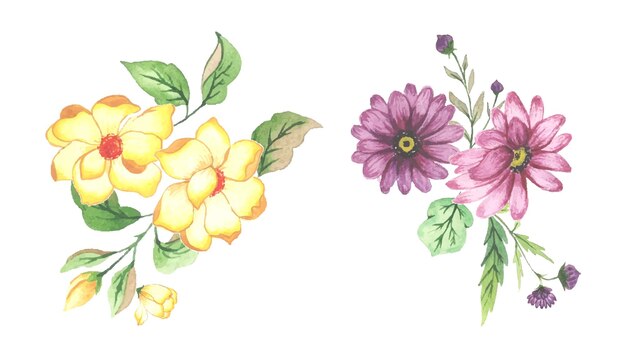 Handmade watercolor floral art