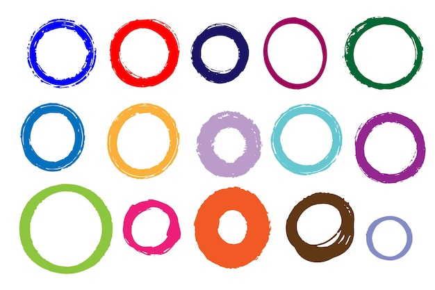 Vector handpainted circles abstract drawing clipart