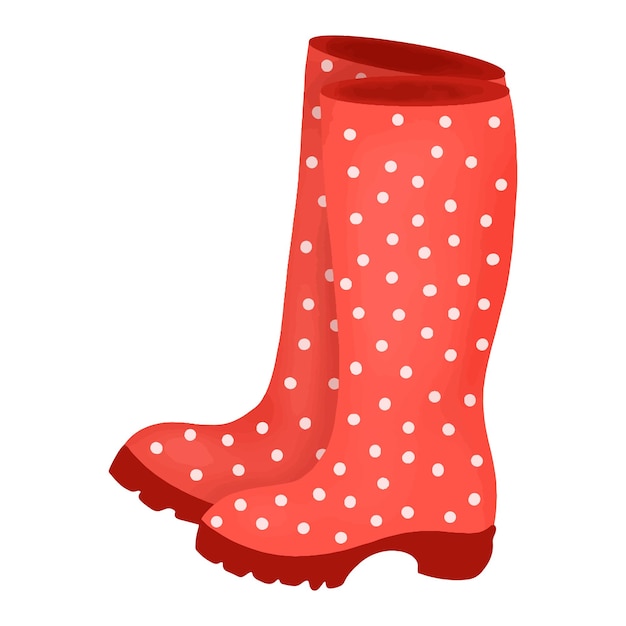 Handpainted rubber boots in watercolor style vector illustration