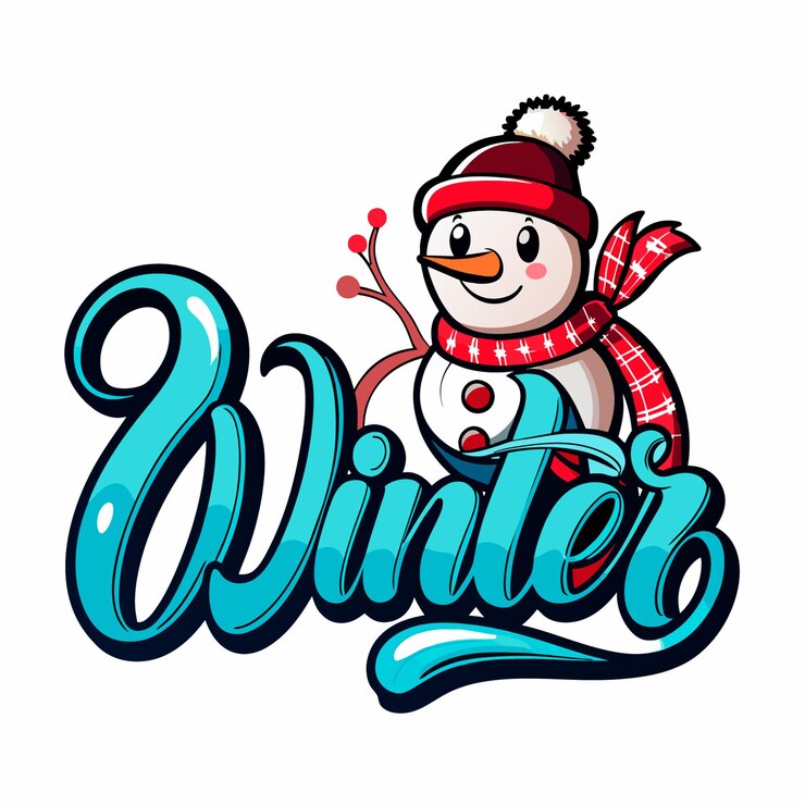 Vector handpainted warm style winter greeting background concept card