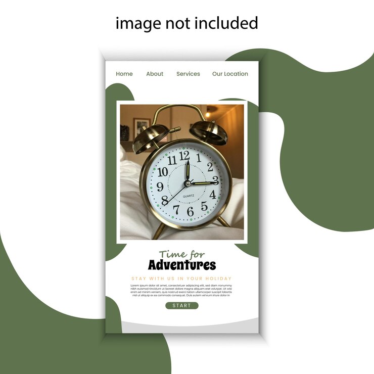Vector handpaintedadventurelandingpagetemplatewithphoto
