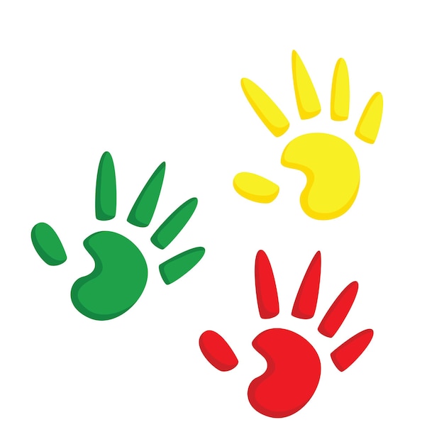 Vettore handprint arte pittura artigianato illustrazione clipart vettoriali