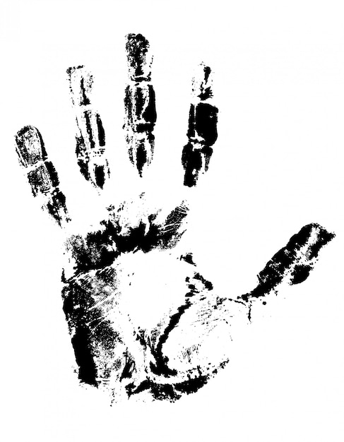 Vettore handprint nero.