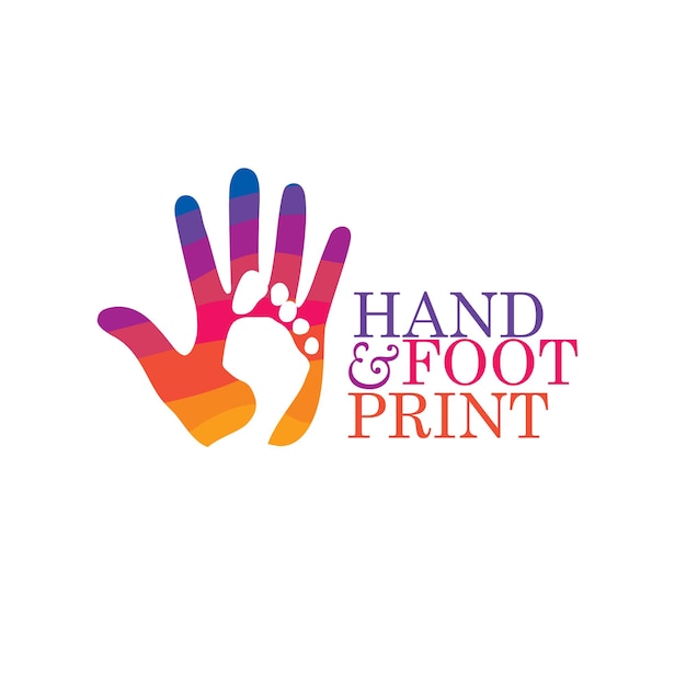 Vector handprint and footprint logo