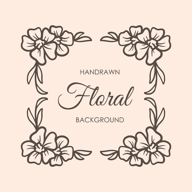 Handrawn floral border ornament