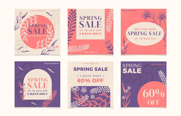 Handrawn Flower Spring Sale Instagram Posts