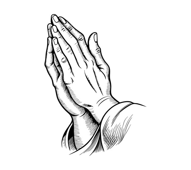 Hands clasped in prayer