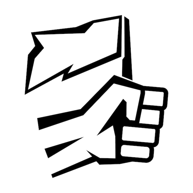 Hands clenched power strength icon fist sign vector illustration