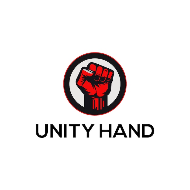 Vector hands clenched power strength icon logo vector fist male hand proletarian protest symbol