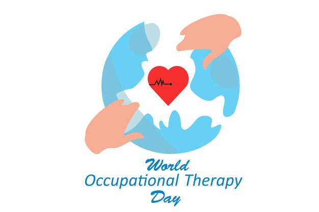 The hands fix the world and the heart for occupational therapy illustration