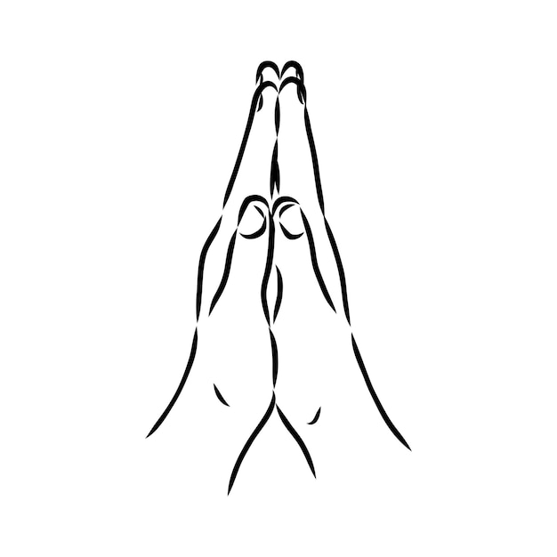 Hands folded in a prayer to god hands in prayer vector