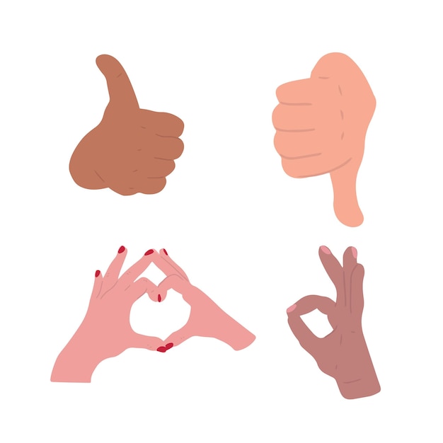 Hands gesture set for feedback