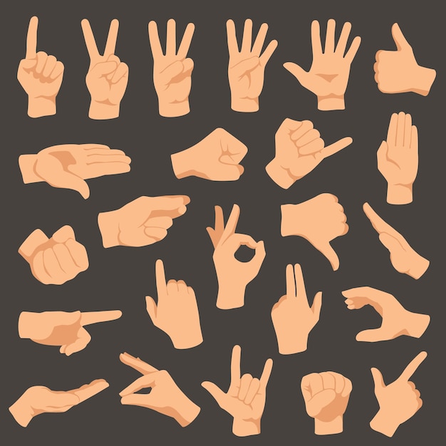 Vector hands gestures.