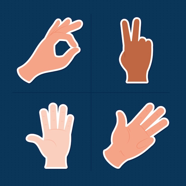 Hands gesturing icon set