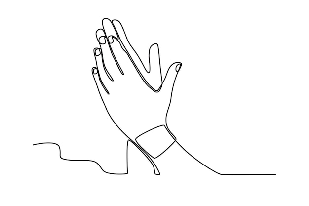 Vector hands give applause applause oneline drawing