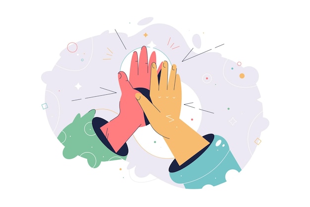 Hand Gesture of Two People Giving Each Other High Five in Sketch Style  Isolated on White Background. Stock Vector - Illustration of isolated,  group: 117553868