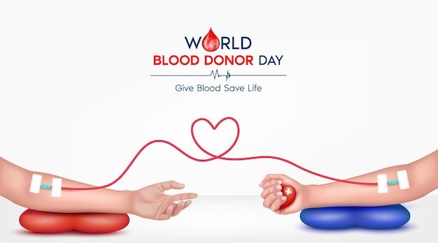 Руки дарителя и реципиента сдают кровь Донорство крови Дайте кровь, чтобы спасти жизнь