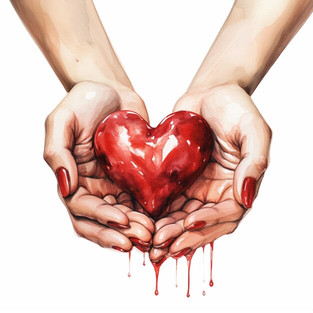 Vector hands giving heart