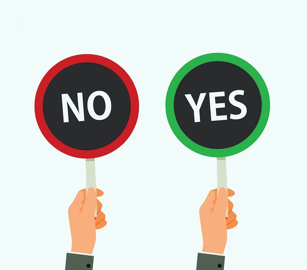 https://img.freepik.com/premium-vector/hands-hold-signboard-yes-no-illustration_28461-66.jpg