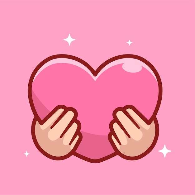 Hands holding Heart Illustration