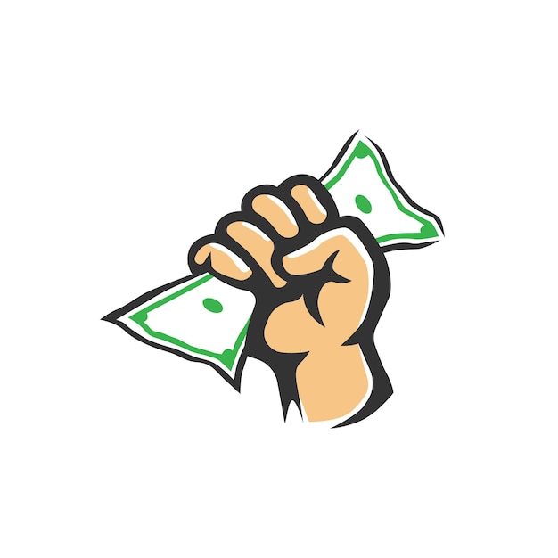 Hands holding money vector illustration