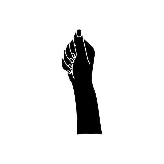 Vector hands holding silhouette. vector illustration