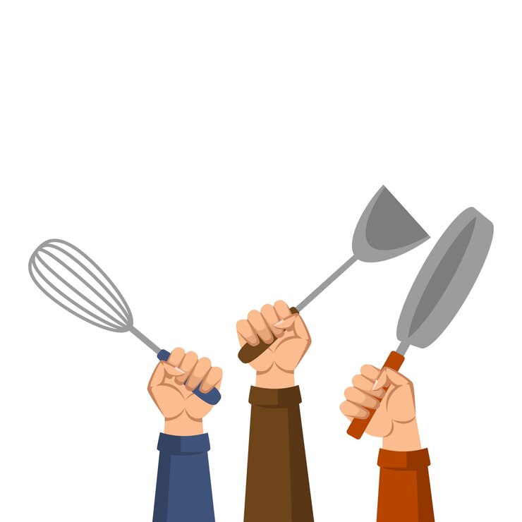 Vector hands holding tool happy labor day illustration