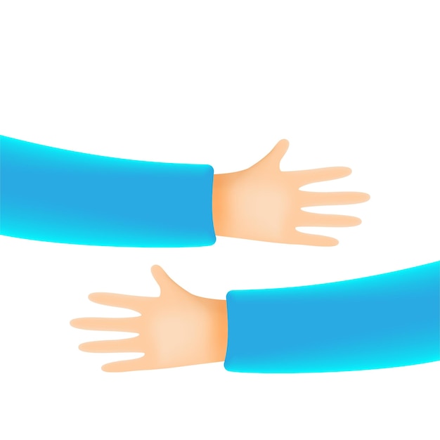 Hands hugs simple cute illustration