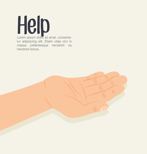 Hands human help icon vector illustration design