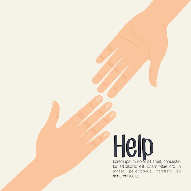 Vector hands human help icon