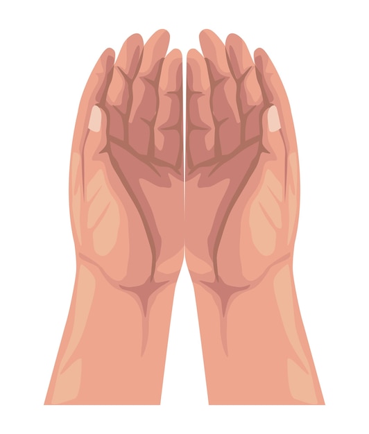 hands human protecting position icon