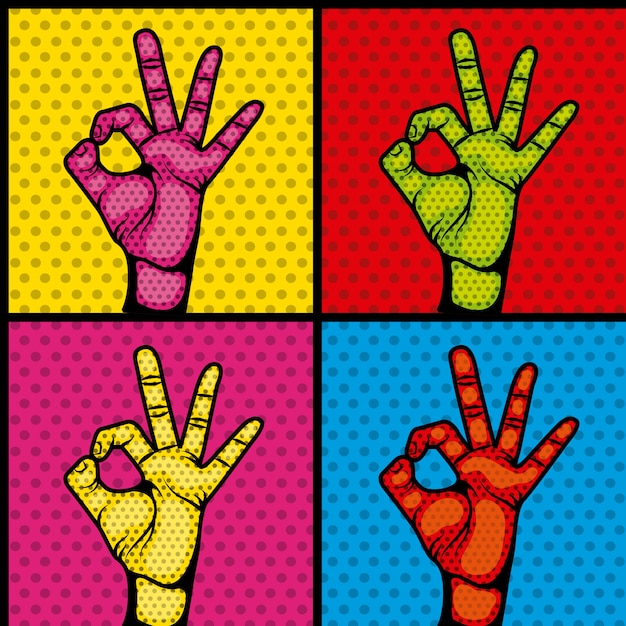 Hands human set collection symbol