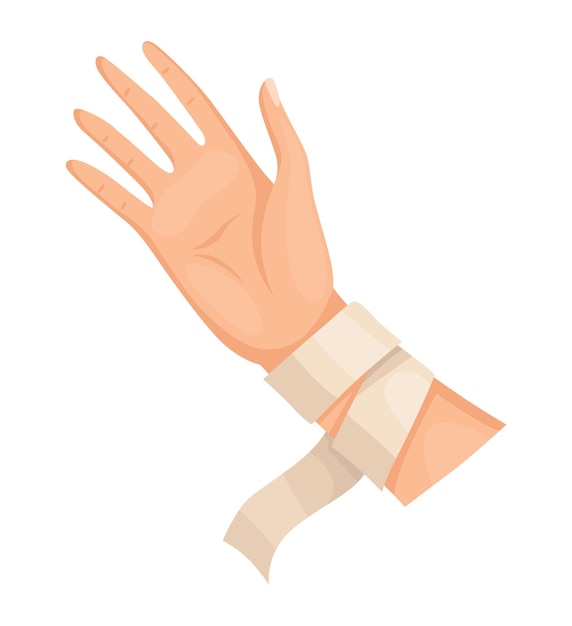 손 부상 피부 및 붕대 절차 상처에 대한 응급 처치 의학 치료 또는 치료 인간의 손 외상에 대한 응급 처치
