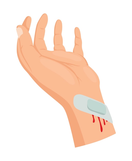 hands injured skin and procedures of bandaging first aid for wound medicine cure or treatment first