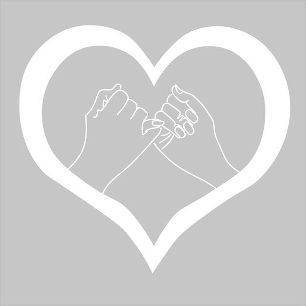 Vector hands inside heart valentine's day illustration