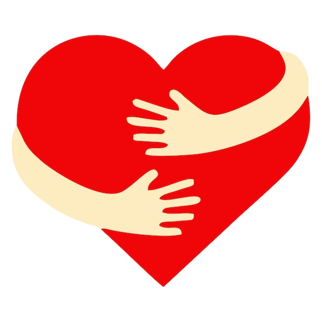 Hands love charity icon