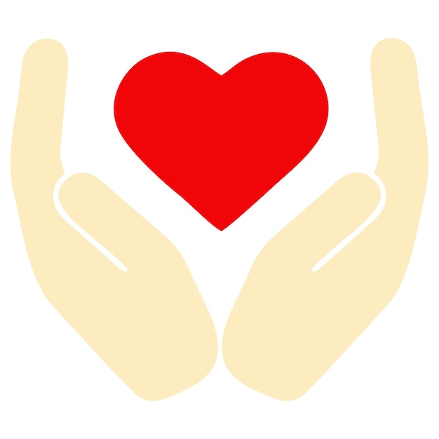 Vector hands love charity icon