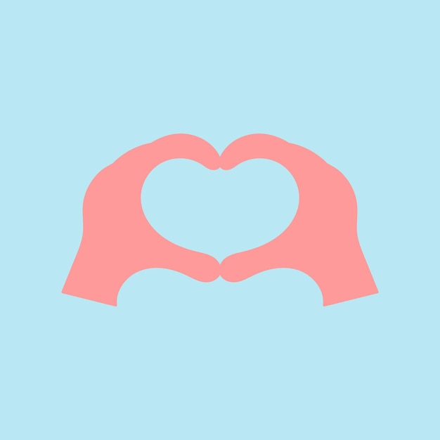 Hands making or formatting a heart symbol icon Cartoon element for design Social media