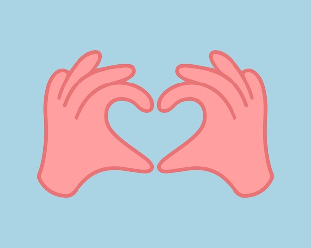 Hands making or formatting a heart symbol icon I love you heart sign